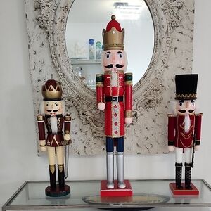 Festive Nutcracker Trio Set - Red, Blue, Gold